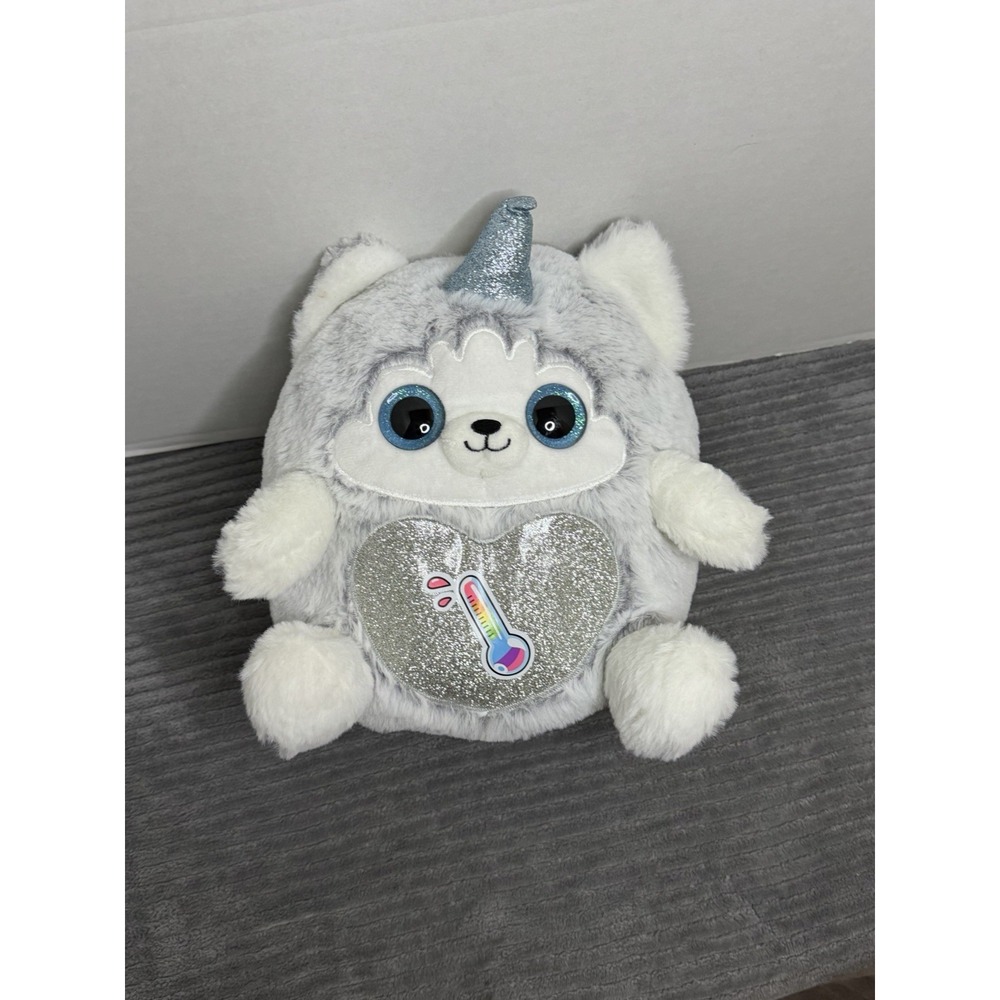 Zuru White Gray Puppycorn Husky Girls Soft Collectible Plush Stuffed Animal 9"